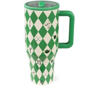 Hydro Jug 40oz Tee Time Green Checkered Golf Tumbler New Sealed